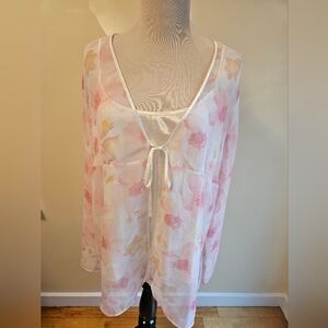 Valerie Stevens Sheer Blouse with Pastel Hues